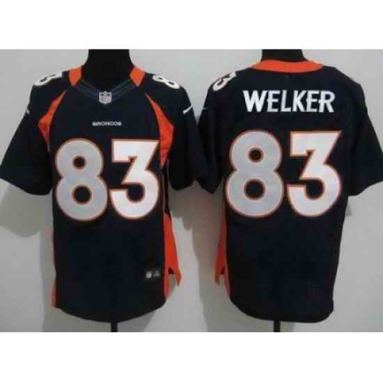 Nike Denver Broncos 83 Wes Welker Blue Elite NFL Jersey